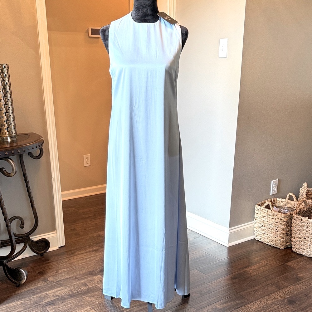 Aleeza Paris Light Blue Closed Neck Slip Dress med - Picture 3 of 8